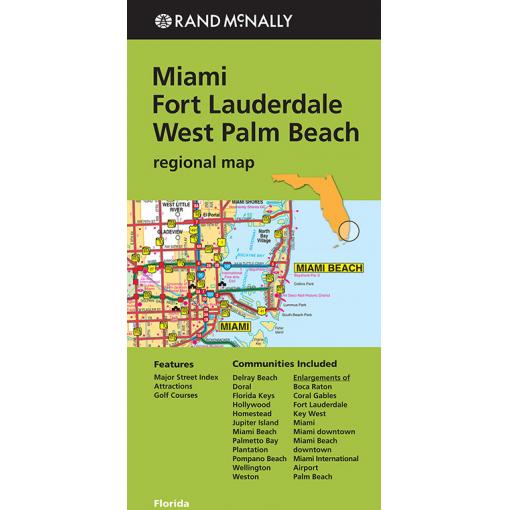 Rand McNally - Miami/Ft Lauderdale/West Palm Beach, FL - Regional Folding Travel Map