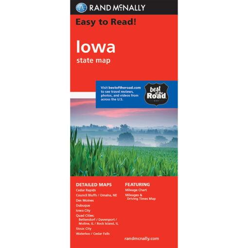 Rand McNally - Iowa, Easy to Read - Folding Travel Map