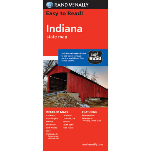 Rand McNally - Indiana, Easy to Read - Folding Travel Map