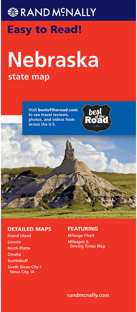 Rand McNally - Nebraska, Easy to Read - Folding Travel Map