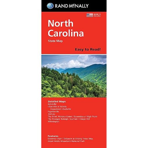 Rand McNally - North Carolina, Easy to Read - Folding Travel Map
