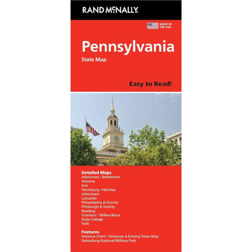 Rand McNally - Pennsylvania, Easy to Read - Folding Travel Map