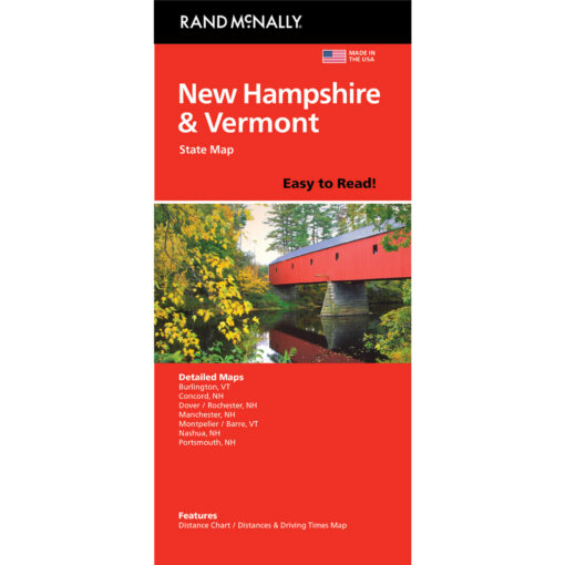 Rand McNally - New Hampshire/Vermont, Easy to Read - Folding Travel Map