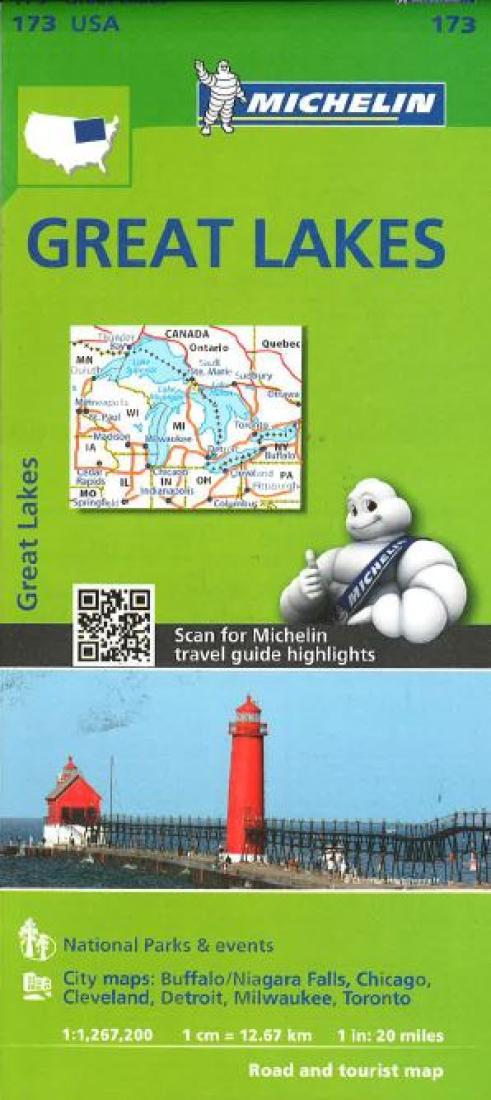 Michelin - Great Lakes Regional Folding Travel Map