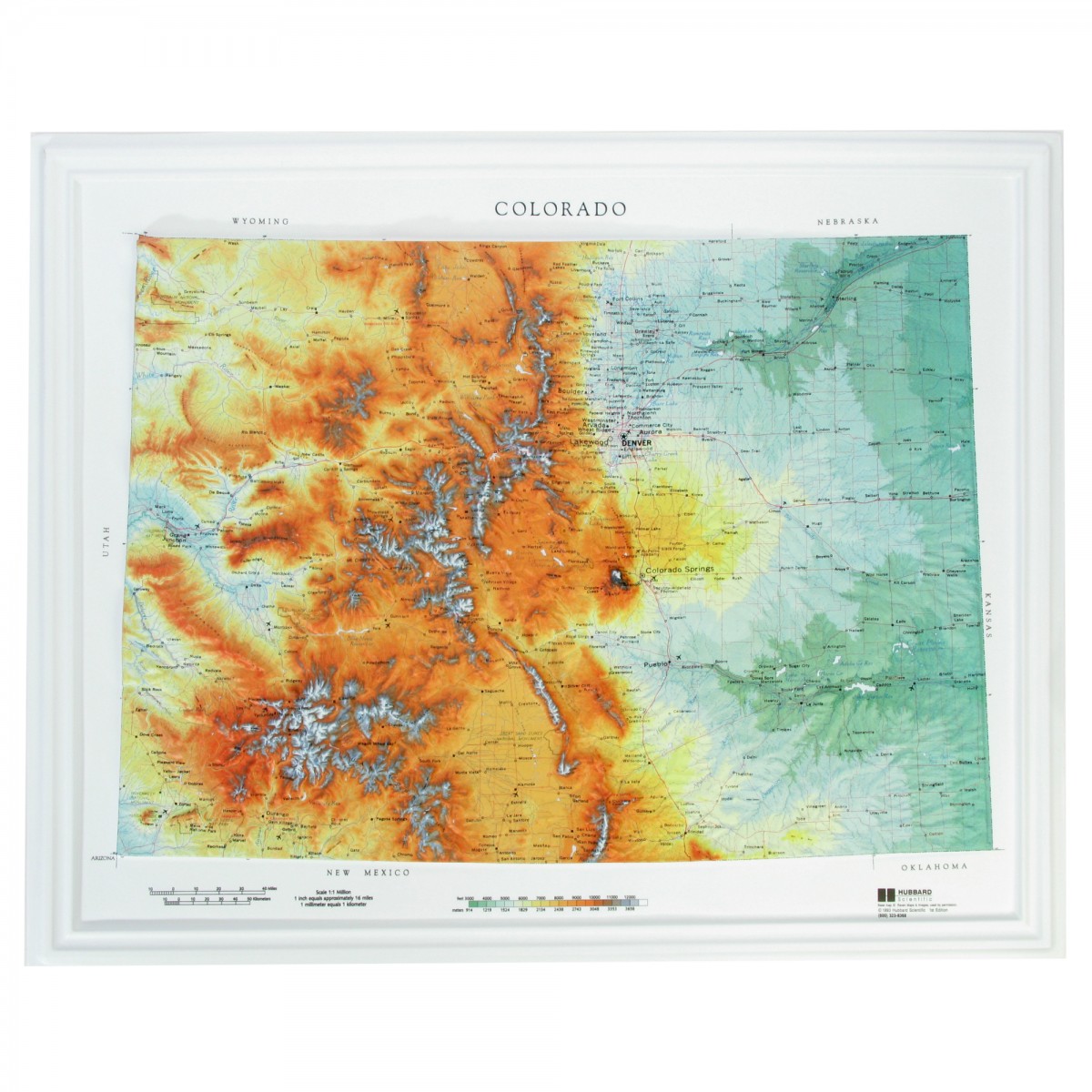3d Topographic Map Of Colorado Colorado Raised Relief Map By Hubbard Scientific - The Map Shop