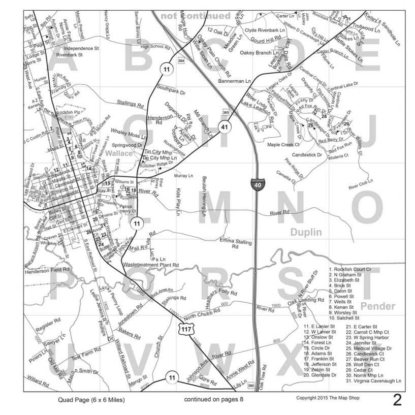 Pender County, NC Professional Driver Atlas The Map Shop