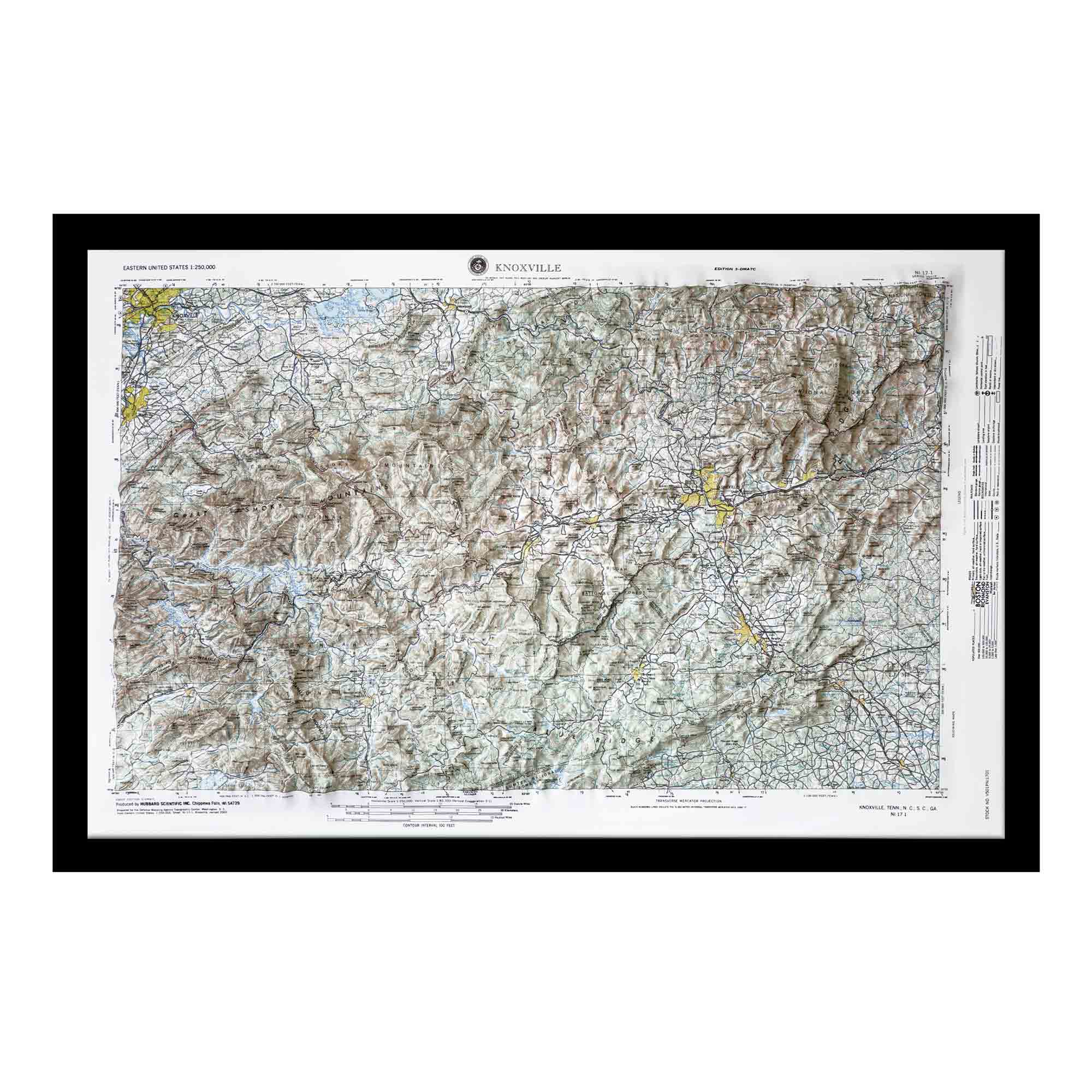 Knoxville, TN Regional Raised Relief Map by Hubbard Scientific - The Map  Shop