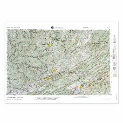 Bluefield, WV Regional Raised Relief Map by Hubbard Scientific