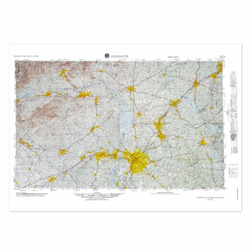 Charlotte, NC Regional Raised Relief Map by Hubbard Scientific