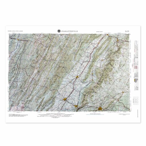 Charlottesville, VA Regional Raised Relief Map by Hubbard Scientific