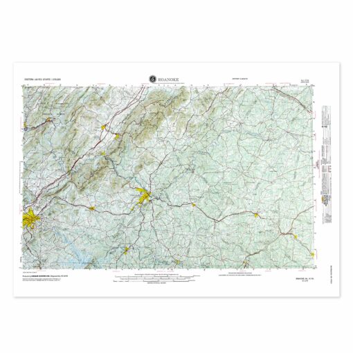 Roanoke, VA Regional Raised Relief Map by Hubbard Scientific