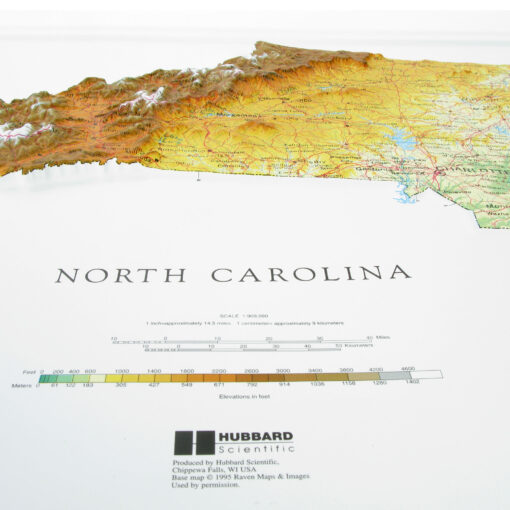 North Carolina Raised Relief Map by Hubbard Scientific - Image 2