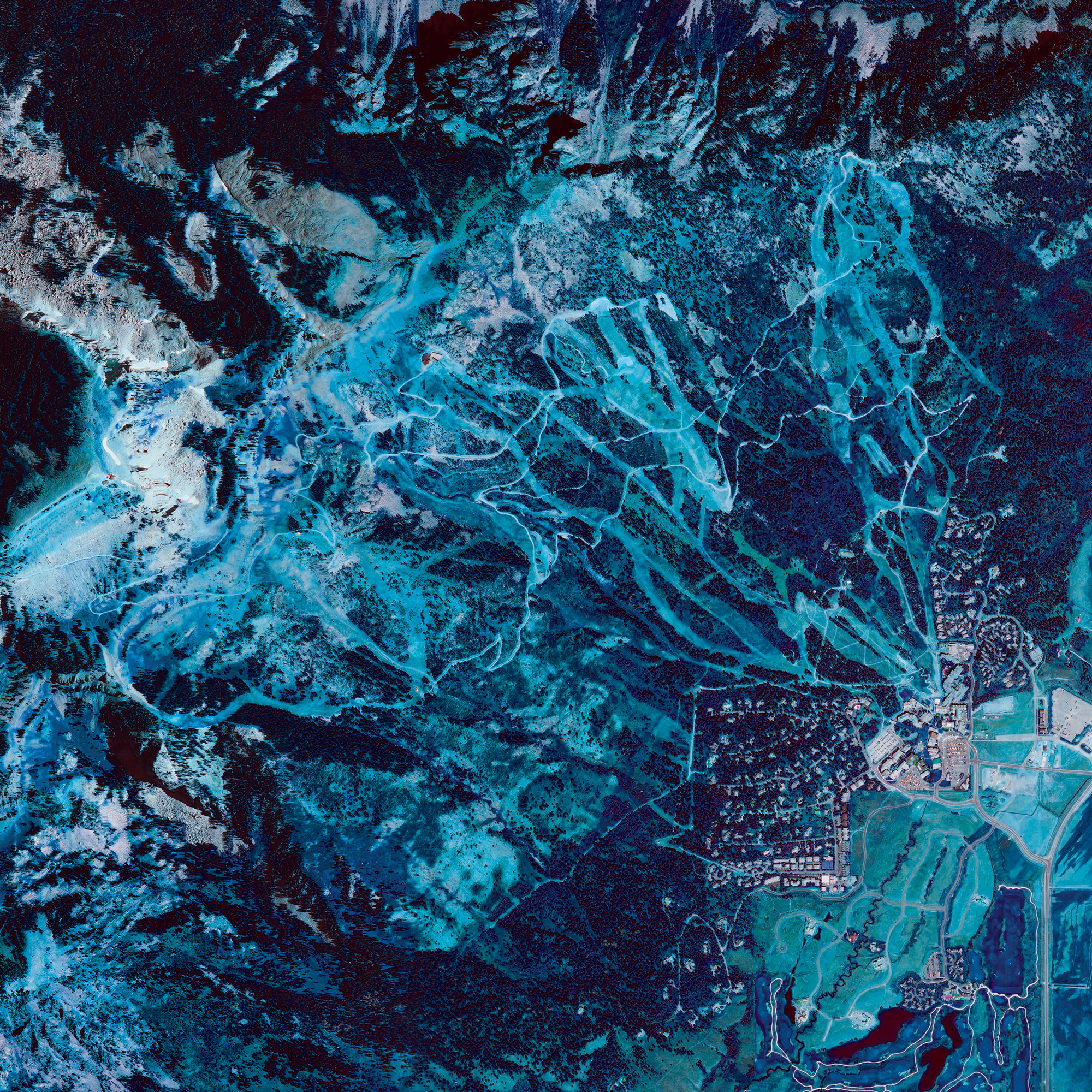 Jackson Hole, Wyoming Satellite Art by City Prints