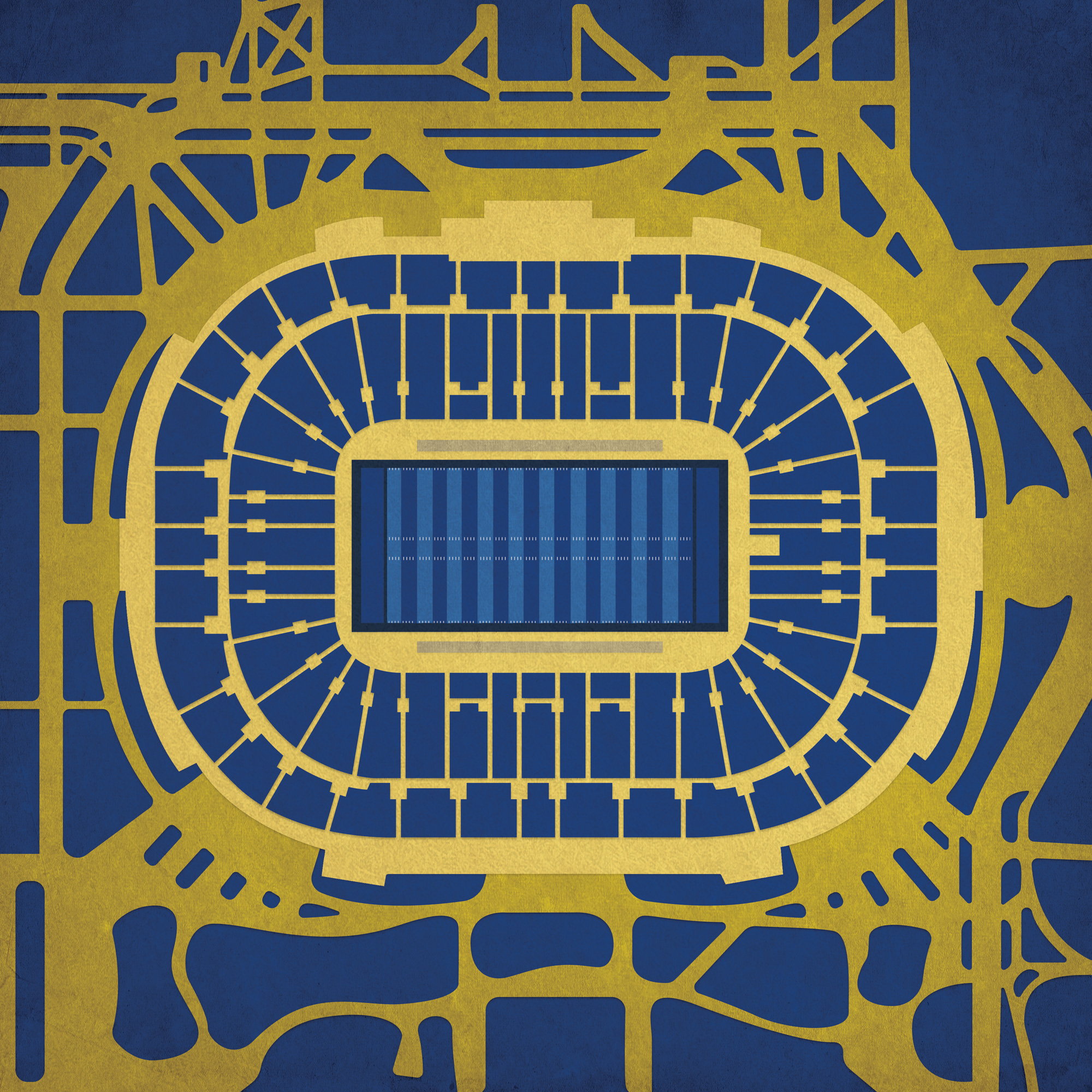 Notre Dame Stadium Map Art The