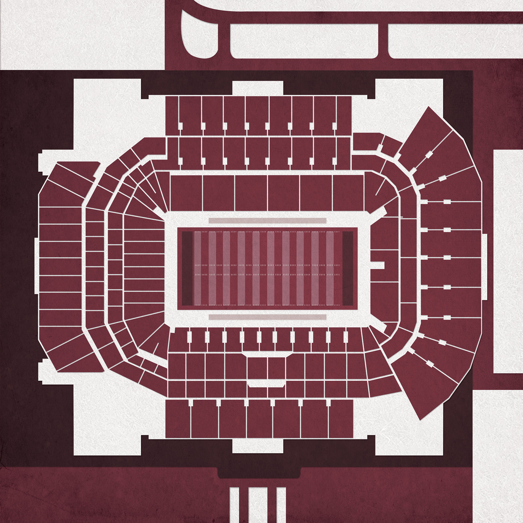 Kyle Field Map Art by City Prints