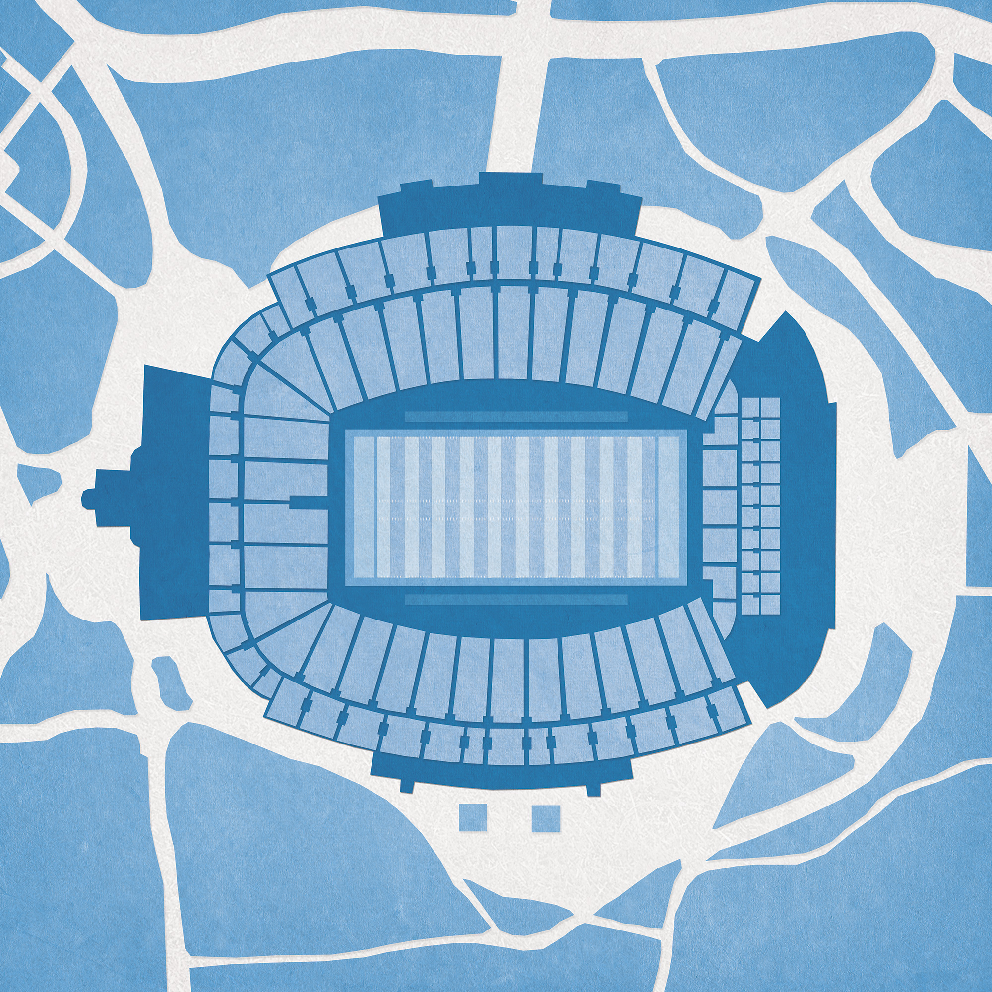 Kenan Memorial Stadium Map Art by City Prints