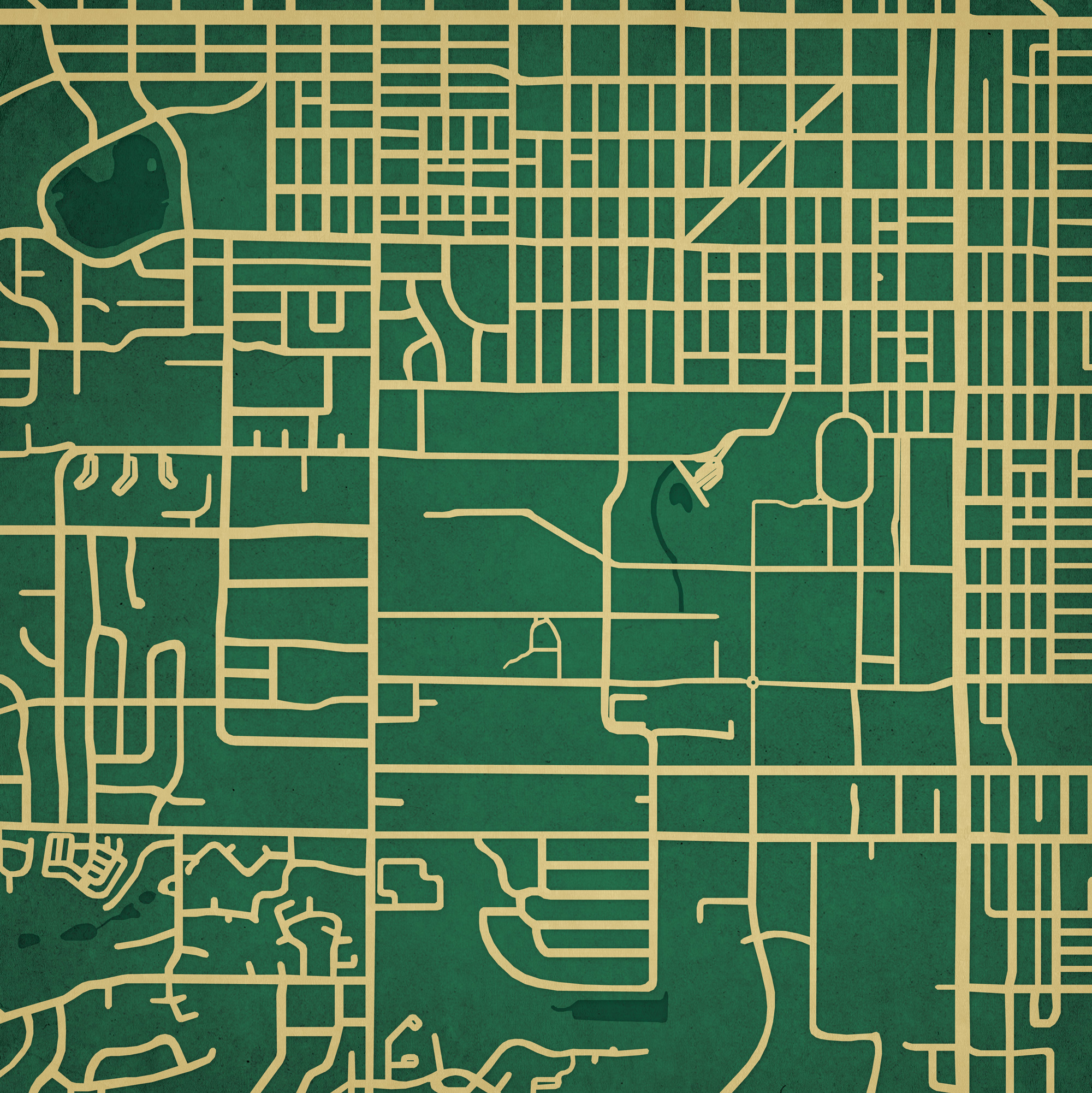 Colorado State University Campus Map Art by City Prints