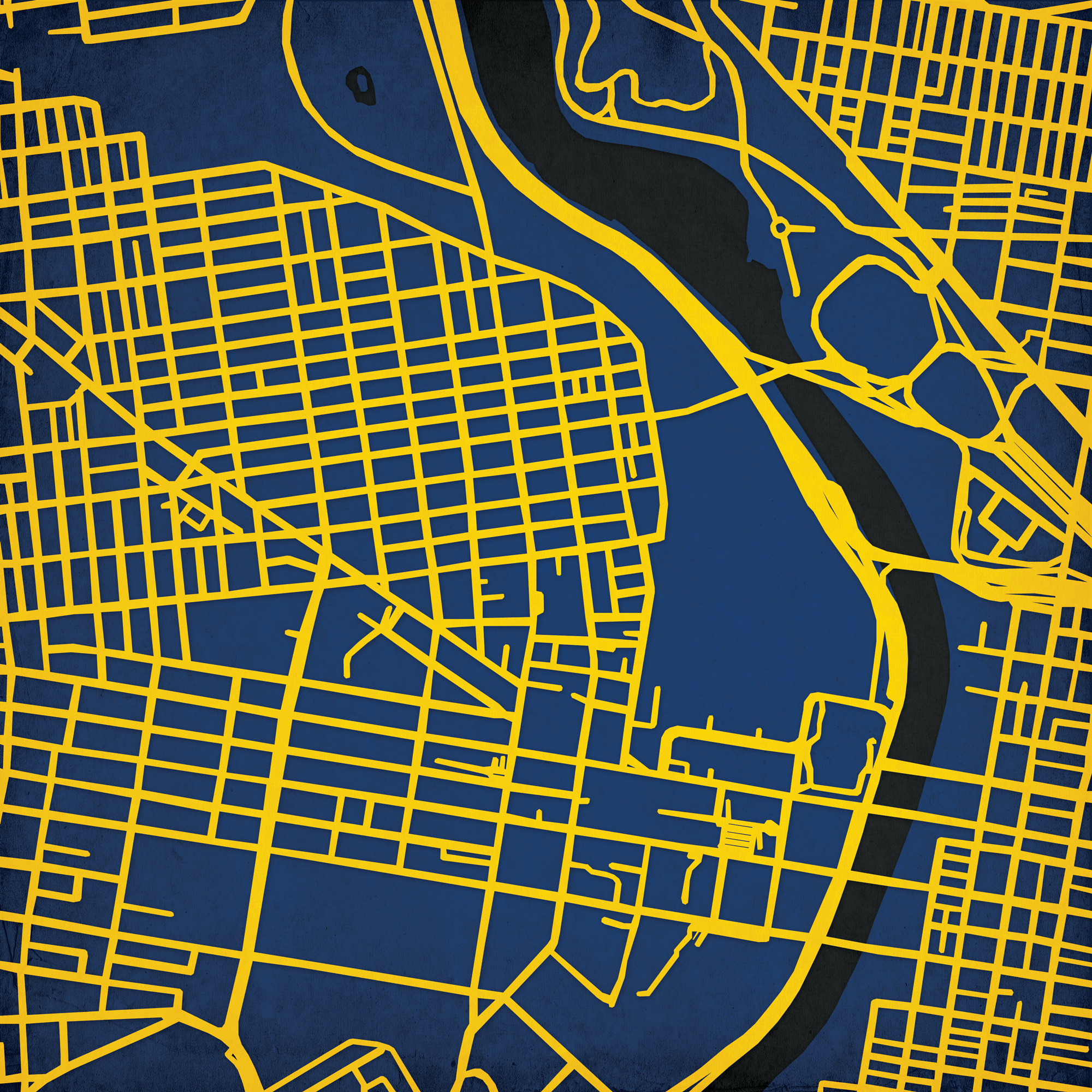 Drexel University Campus Map Art by City Prints