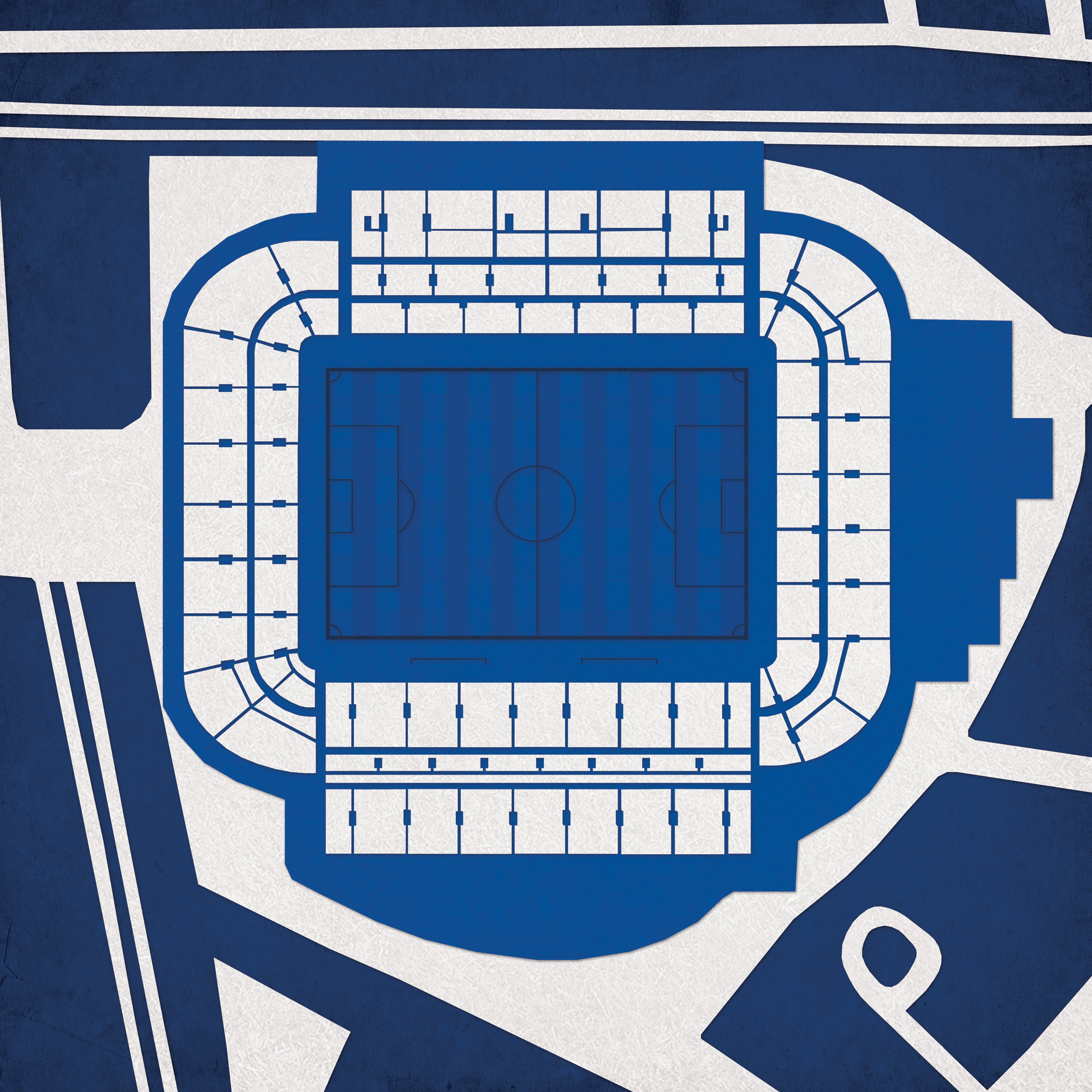 Stamford Bridge Chelsea F.C. Inspired Football Art Print Stadium