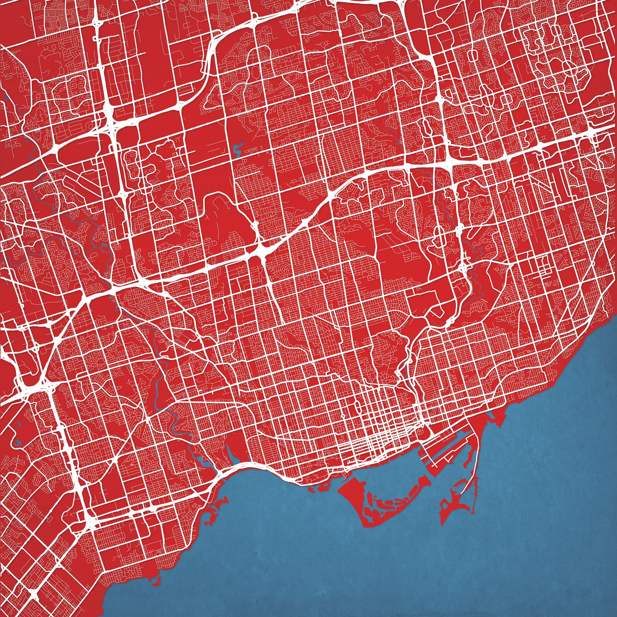 Toronto, Canada Map Art by City Prints