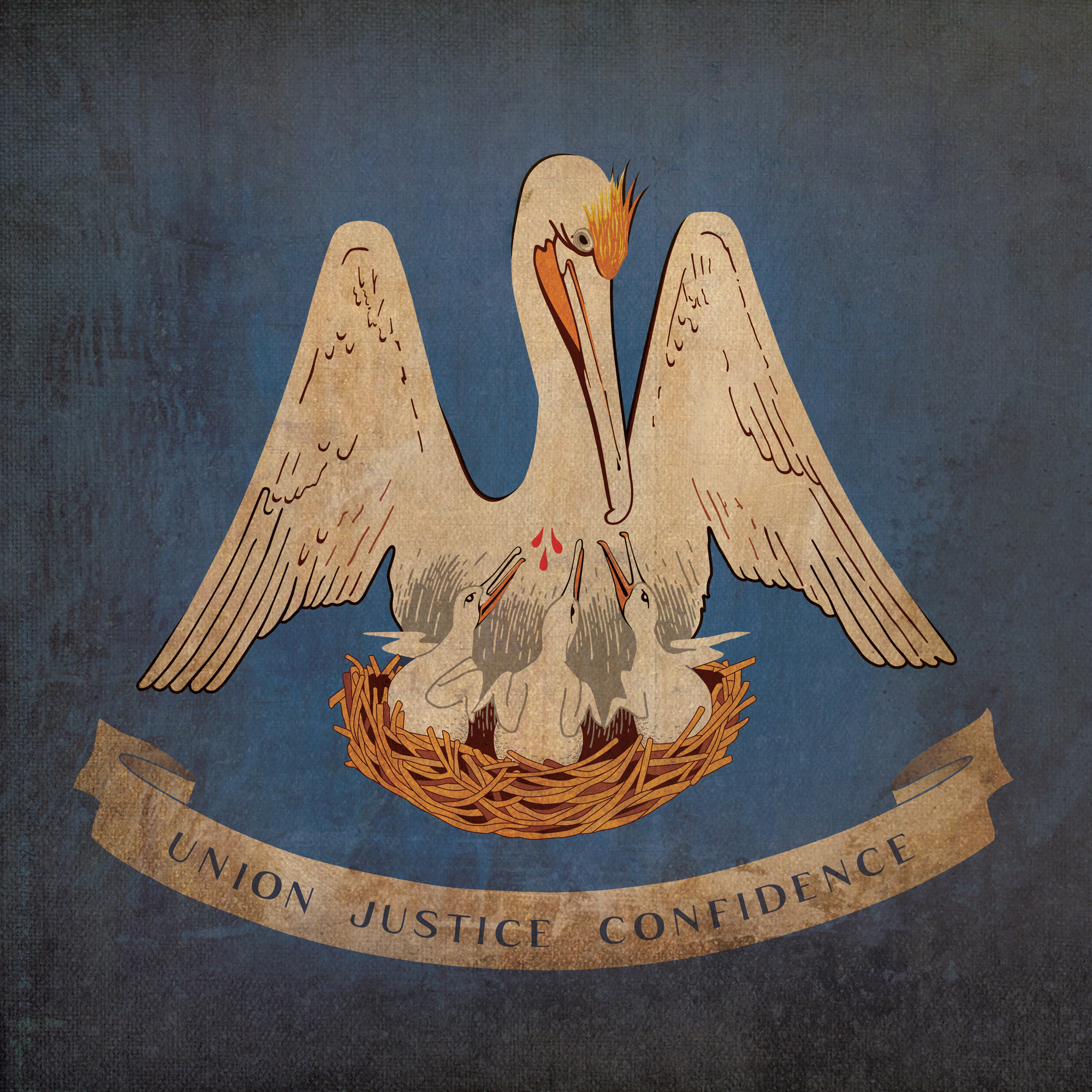 Louisiana Flag Art by City Prints