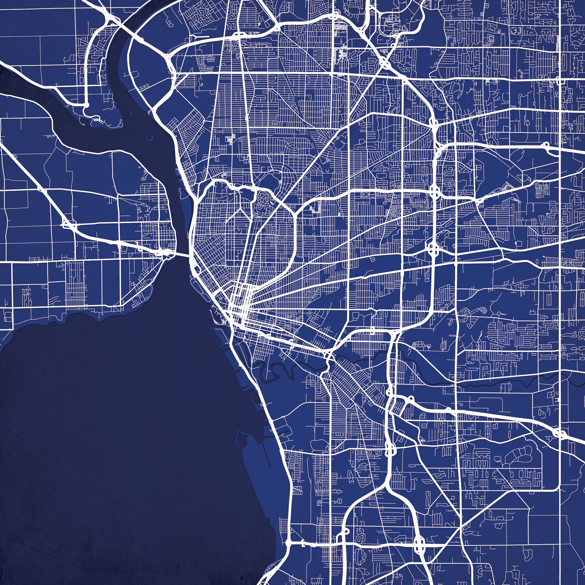 Map Of Buffalo Ny Buffalo, New York Map Art - The Map Shop