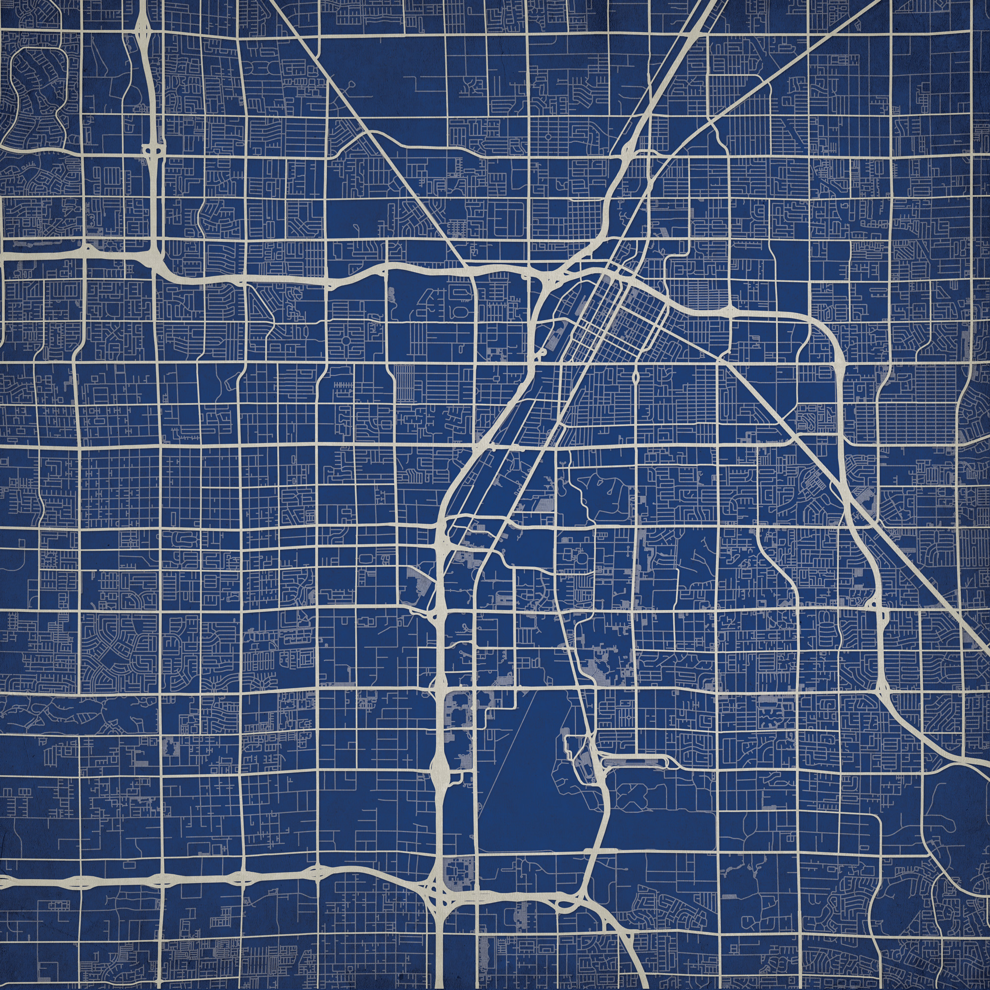 Las Vegas Map Print, Blue Geometric Vegas Valley Strip City Wall Art P —  Maps As Art