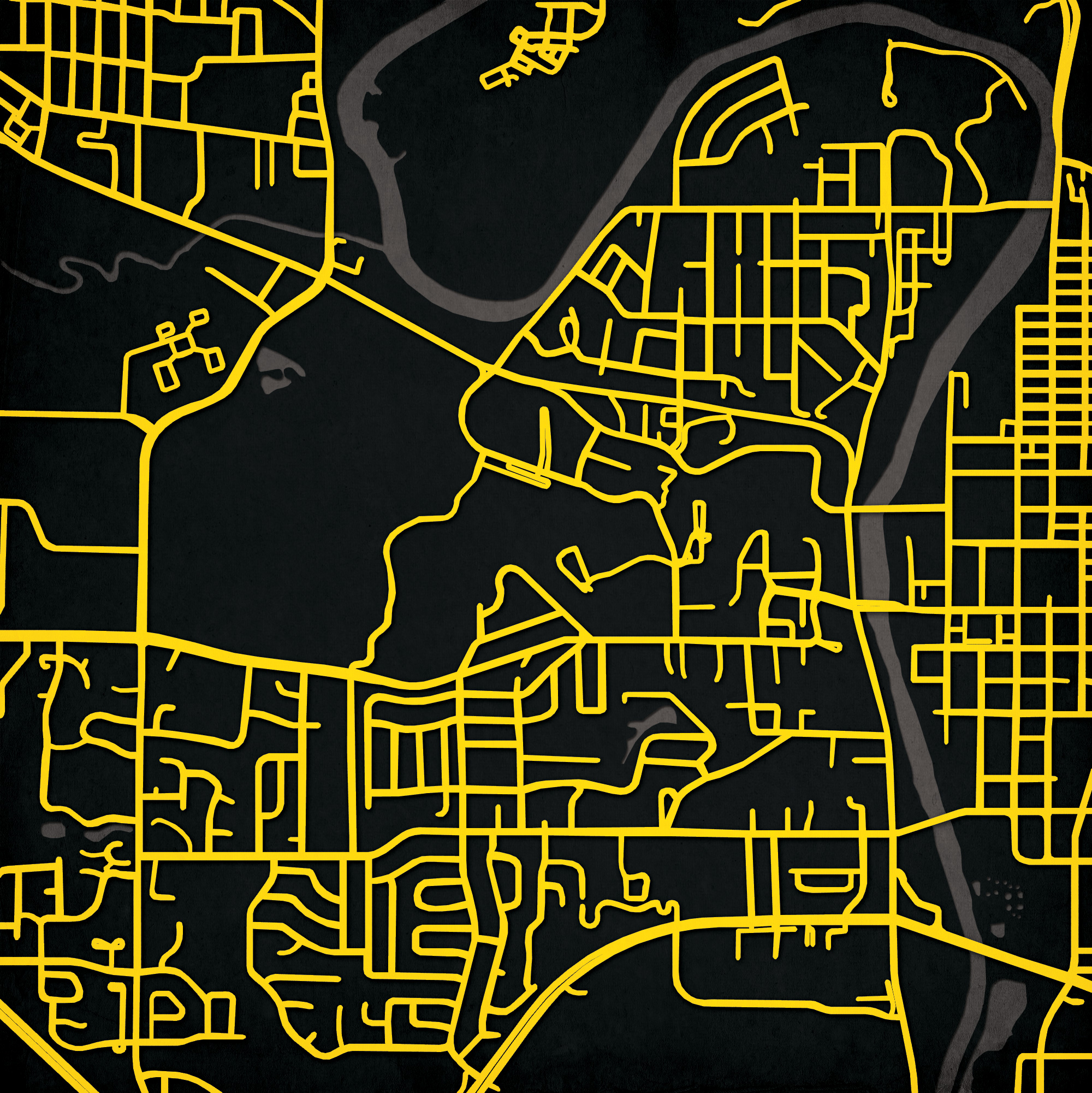 University Of Iowa Map University Of Iowa Campus Map Art - The Map Shop