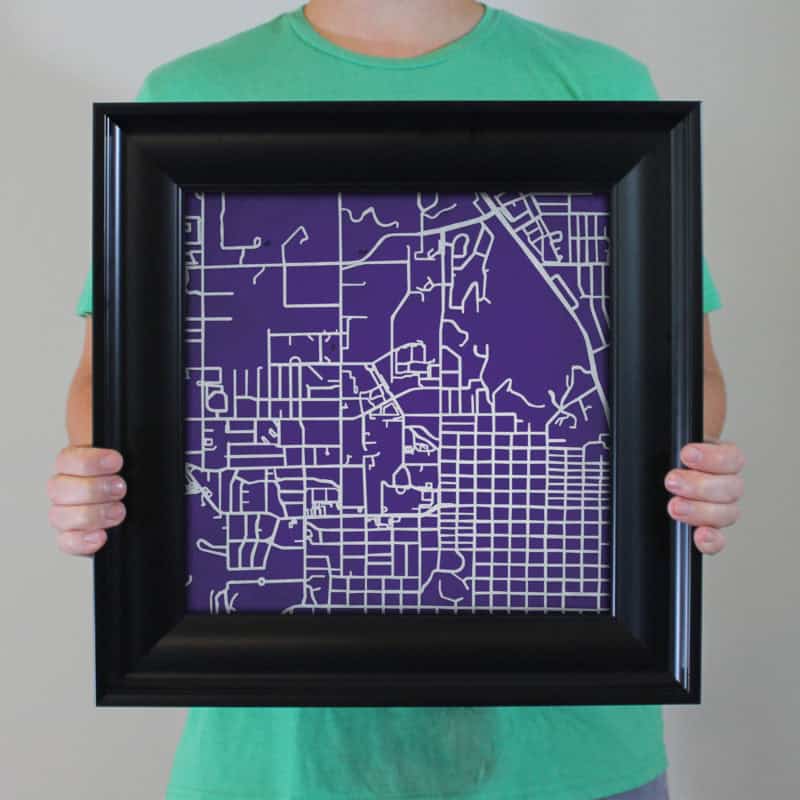 Kansas State University Campus Map Art by City Prints - The Map Shop