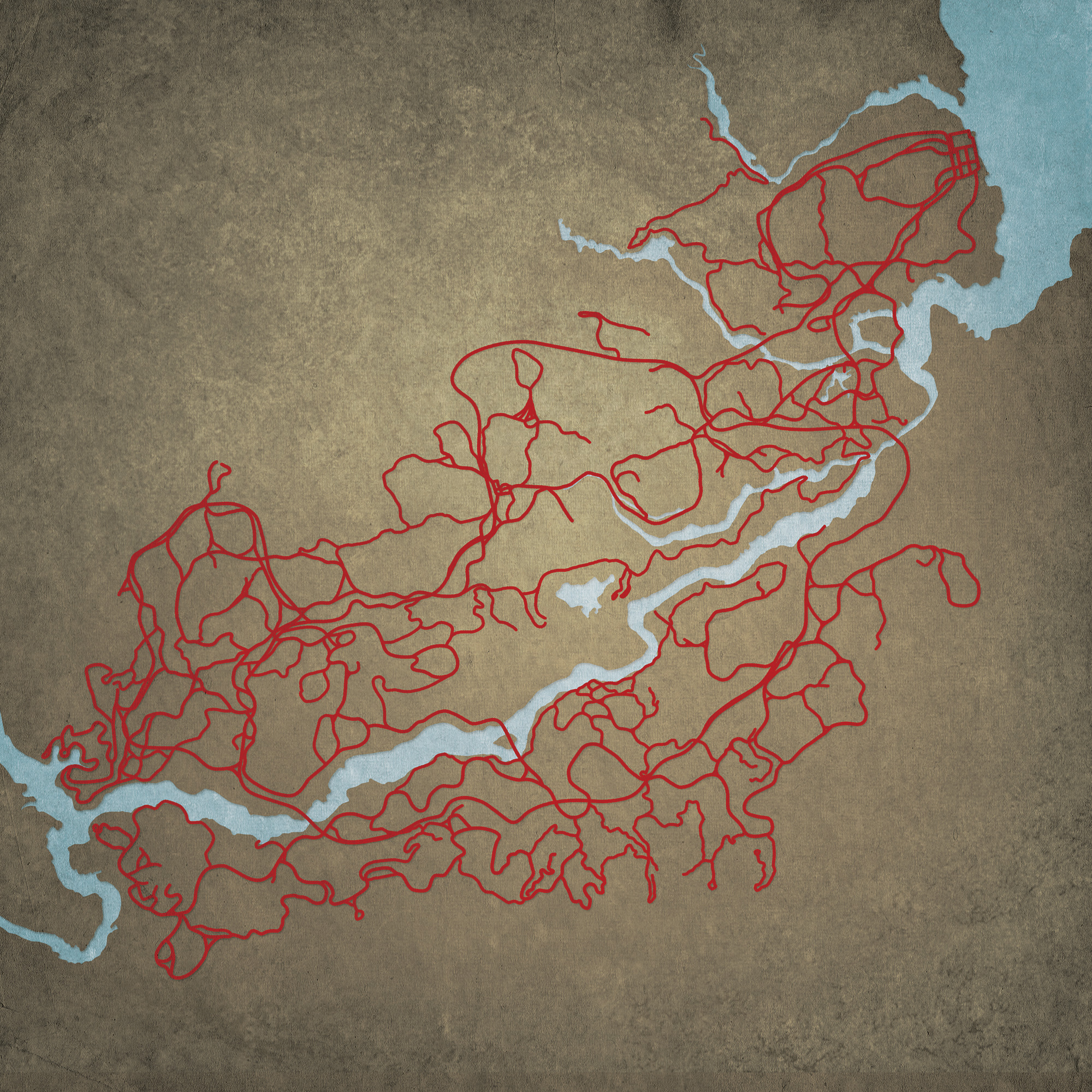 Red Dead Redemption 2 Inspired Map Vector Digital File Svg Ai