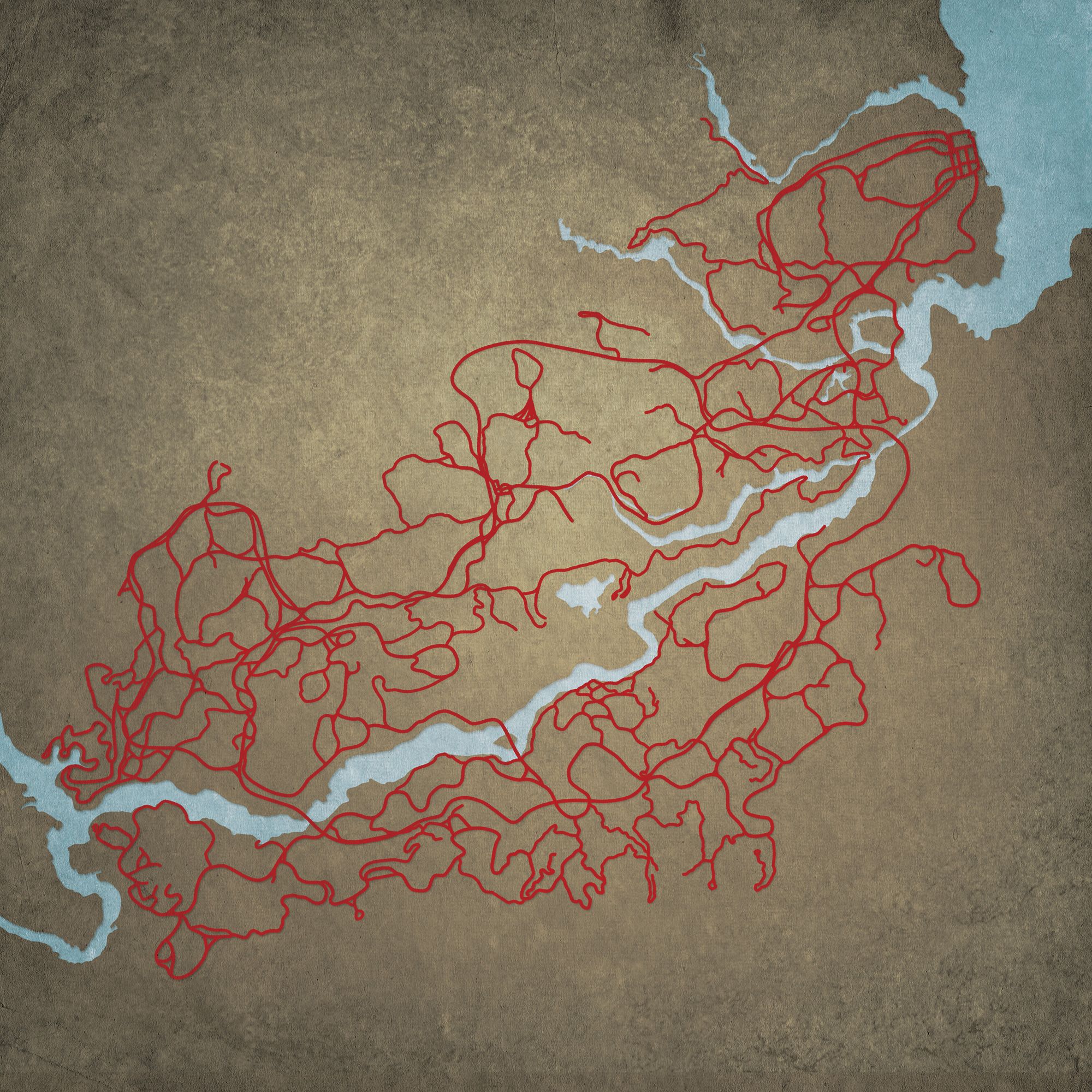 Red Dead Redemption 2 Inspired Map Vector Digital File Svg Ai 