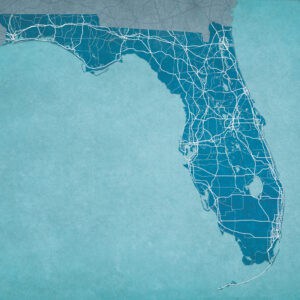 Florida Map Art by City Prints