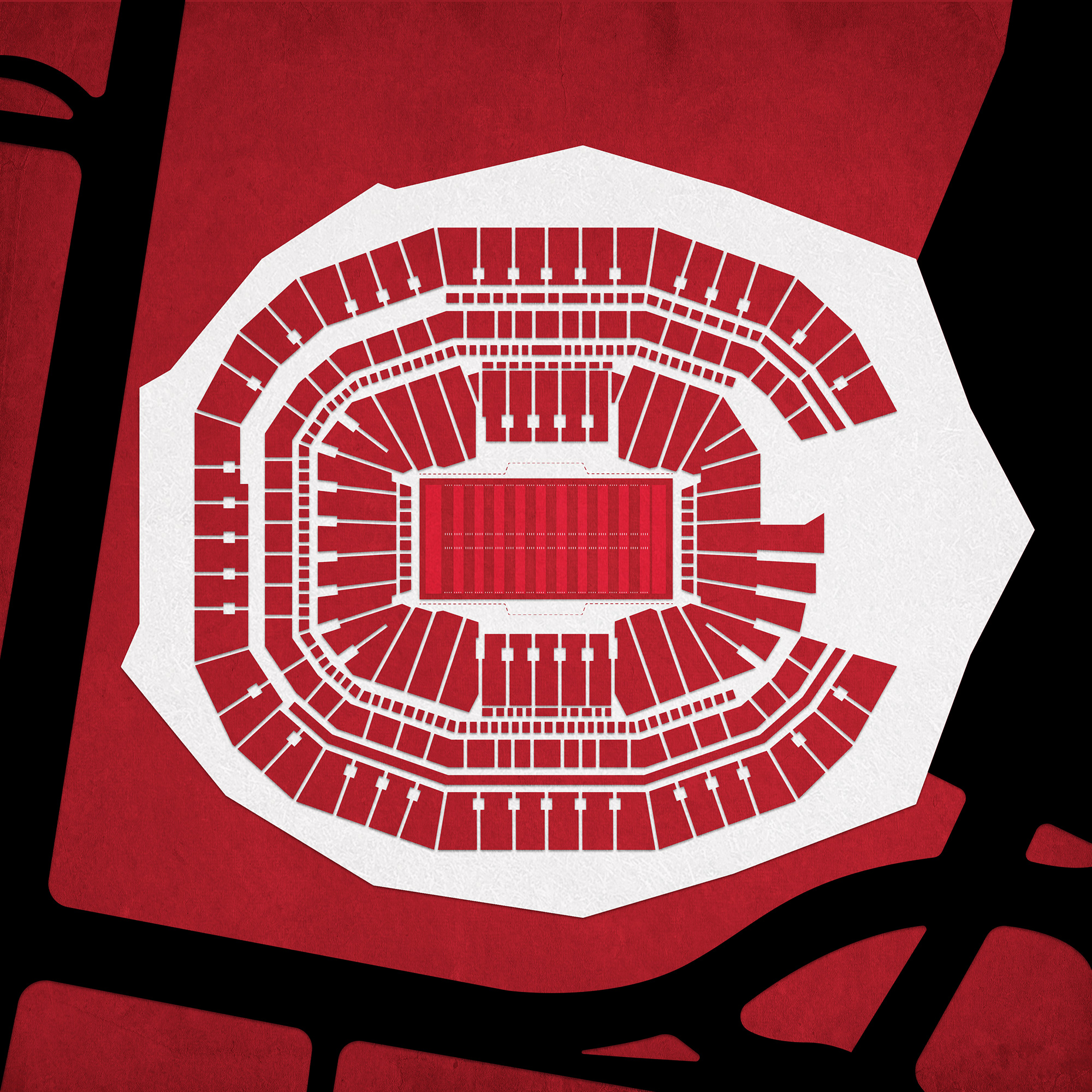 Mercedes Benz Stadium Map Art By City