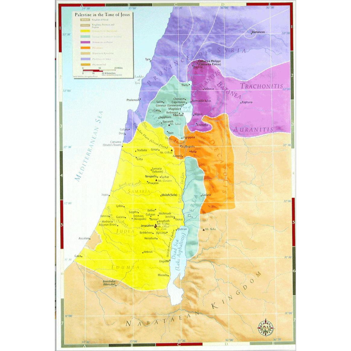 Palestine At The Time Of Jesus Map