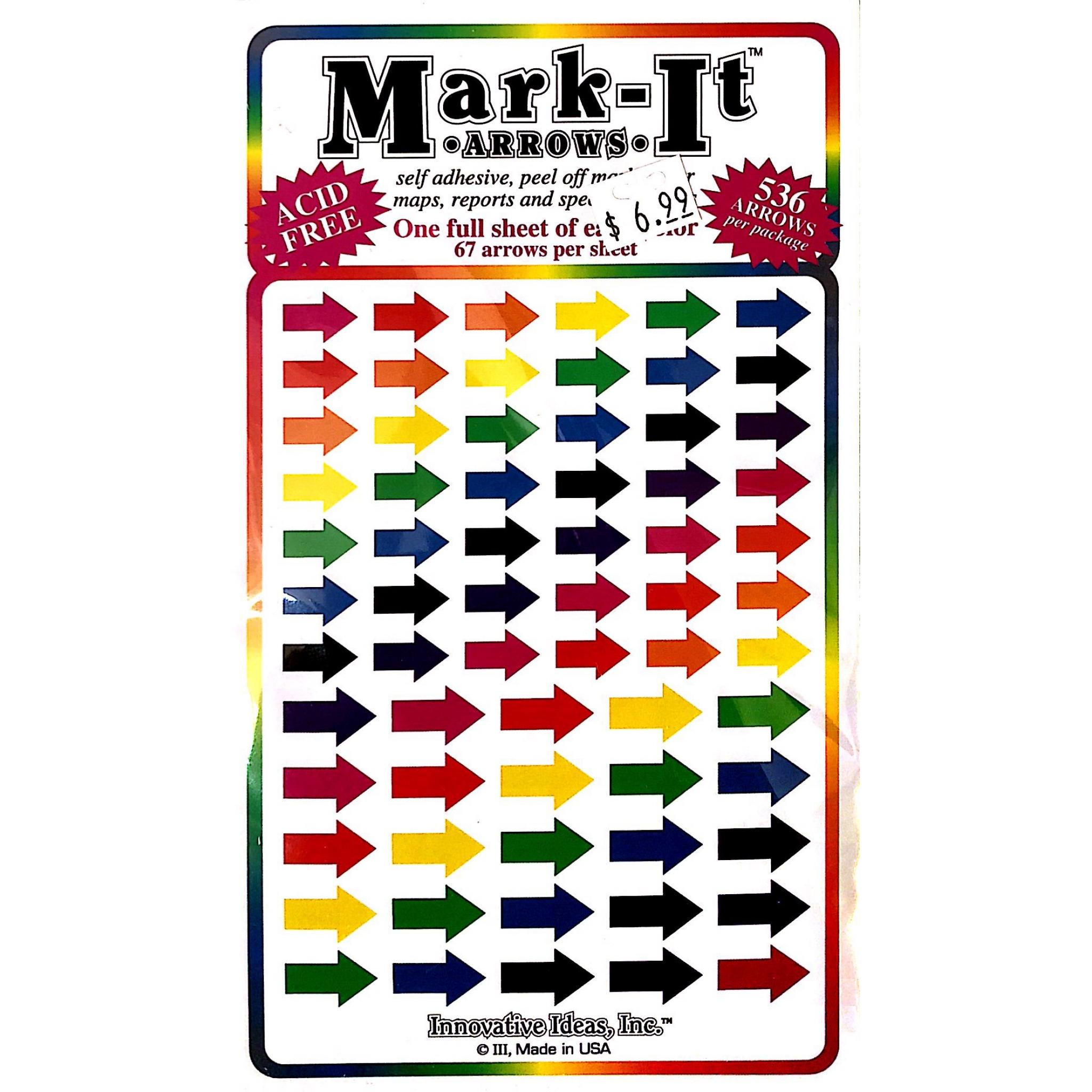 Assorted Color Arrow Stickers