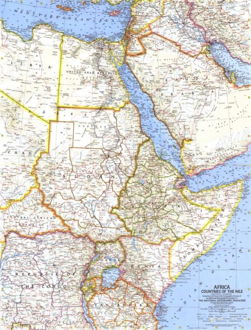 Africa, Countries of the Nile - Published 1963 by National Geographic