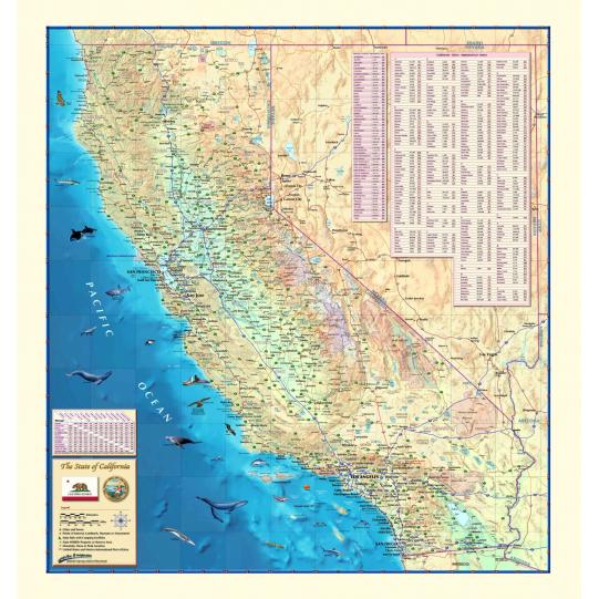 California Illustrated State Wall Map by Compart