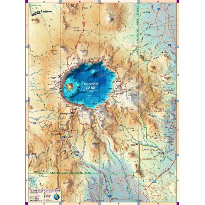 Crater Lake National Park Wall Map by Compart