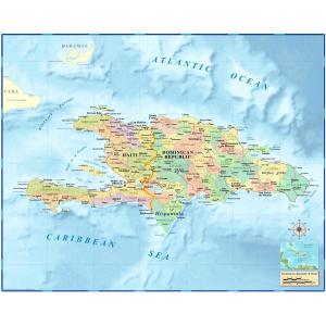 Haiti / Dominican Republic Wall Map by Compart