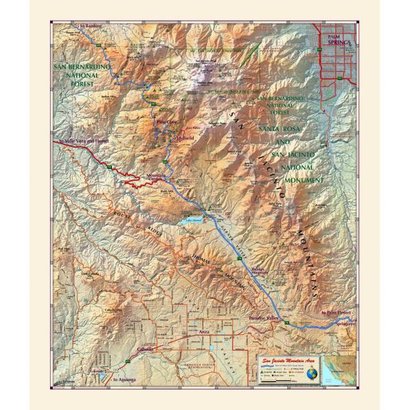 San Jacinto Mountain Area Wall Map by Compart
