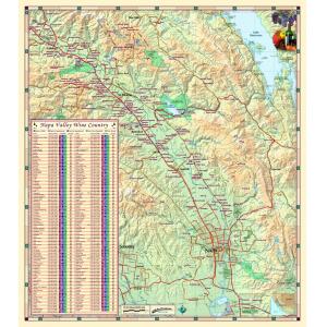 Napa Valley Wine Country Wall Map by Compart