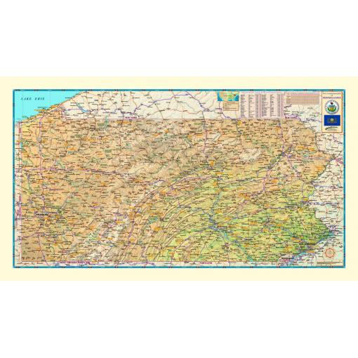Pennsylvania Illustrated State Wall Map by Compart