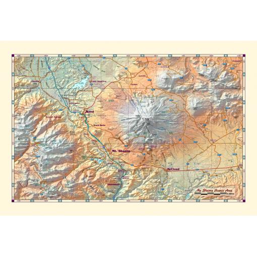 Mount Shasta Scenic Area Wall Map by Compart