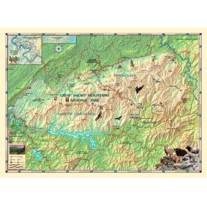 Great Smoky Mountains National Park Wall Map by Compart