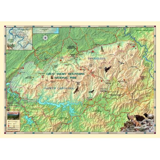 Great Smoky Mountains National Park Wall Map by Compart