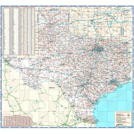 Texas Reference State Wall Map by Compart