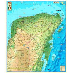 Mayan Riviera Yucatan Peninsula Wall Map by Compart