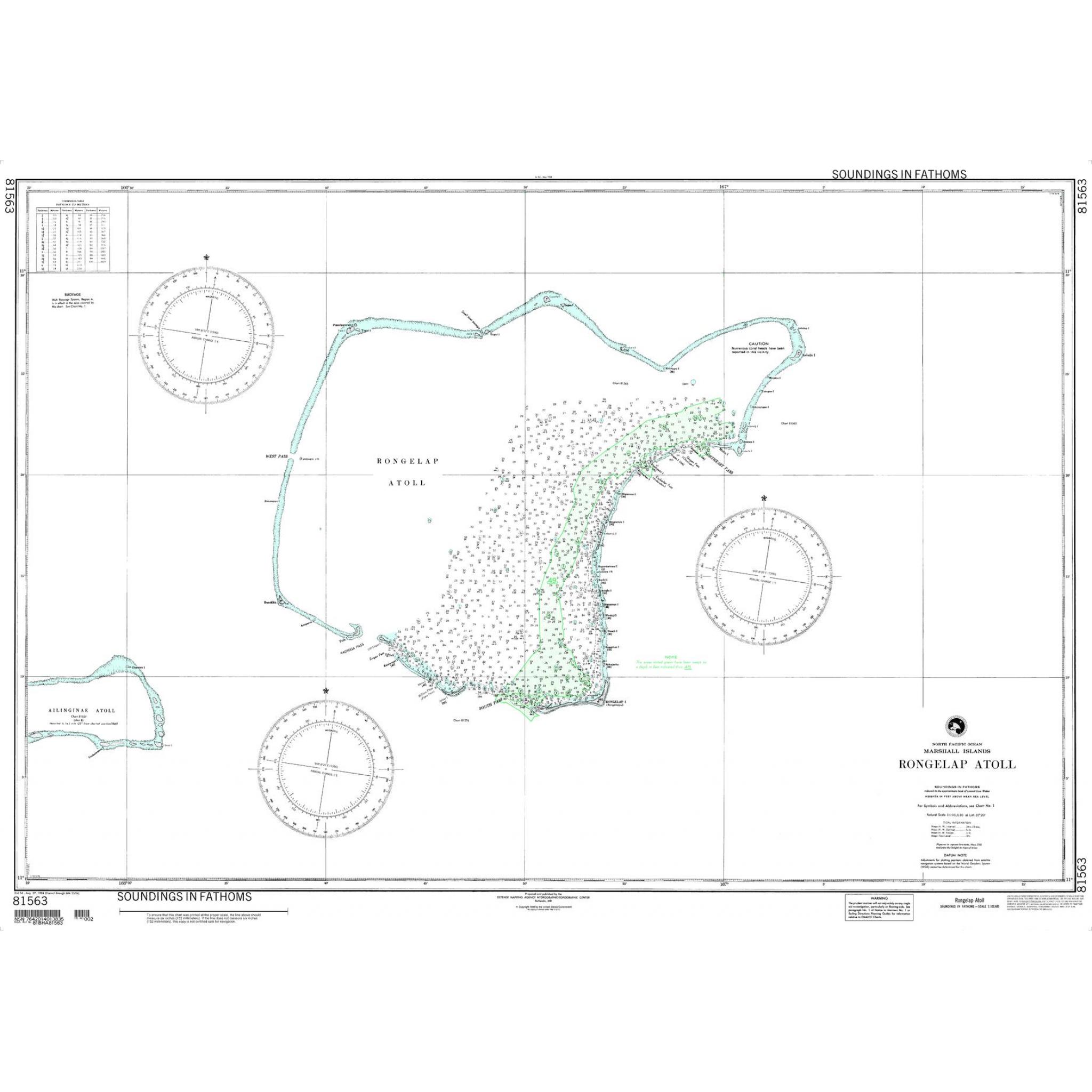NGA Chart - Rongelap Atoll, Marshall Islands - 81563