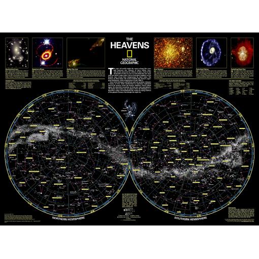 The Heavens Wall Map by National Geographic