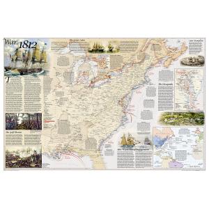 Battles of the Revolutionary War & War of 1812 Wall Map by National Geographic